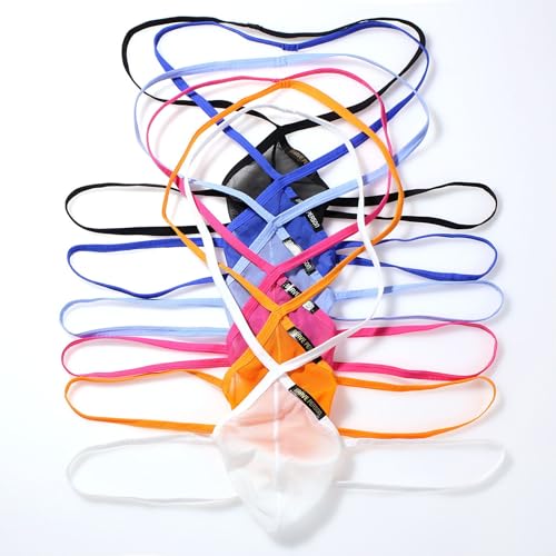 Evankin Men's Thong Underwear Revealing Buttocks Sexy Playful Underwear Breathable Mesh U-Shaped Thong Leg Straps Jockstrap4