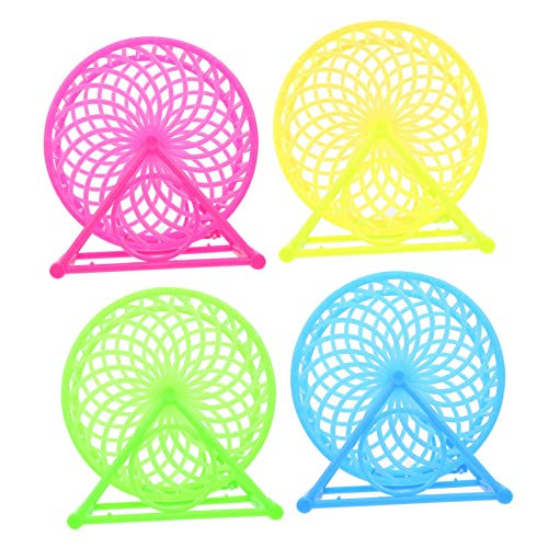 BESPORTBLE 4Pcs Hamster Exercise Wheels Silent Running Wheels for Hamster Supplies Non Slip Material Fun for Pets for Reducing Stress and Boredom