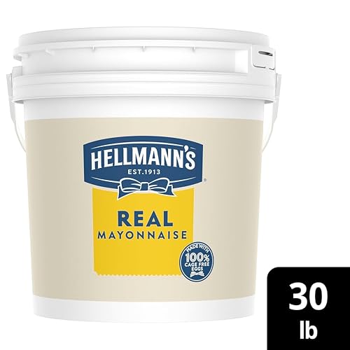 Miniatura 2 de Hellmann's Cubo de mayonesa real, condimento para sándwiches, ensaladas, mayonesa hecha con huevos 100% sin jaulas, sin gluten, 30 libras, 4