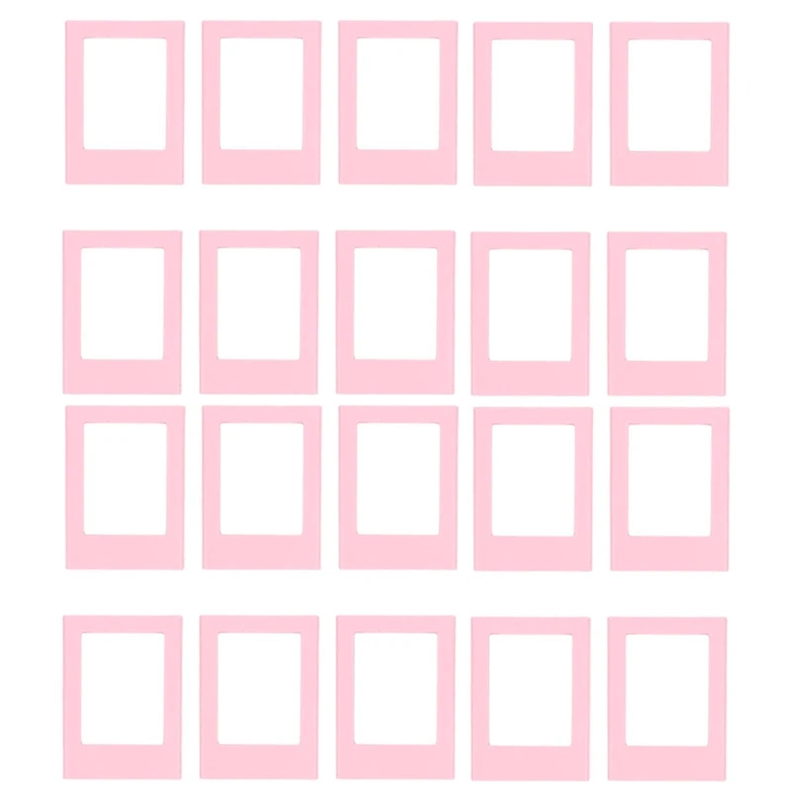 Magnetic Picture Frames For Refrigerator 3 Inch Fridge Color Photo Frame Magnets Album For Instax Mini Film Papers For Fridge(Pink-20pcs)
