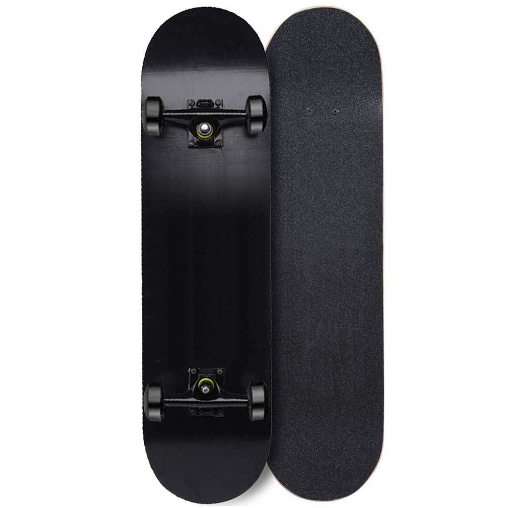 TXTC Standard Skateboards for Kinder Jungen Mädchen Jugendliche Anfänger Starter-Complete Longboard 7 Schicht Maple Pro Cruiser, Schwarzes Skateboard (Color : B)