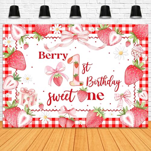 Fondo fotográfico berry primer cumpleaños 210x150 cm miniatura 4