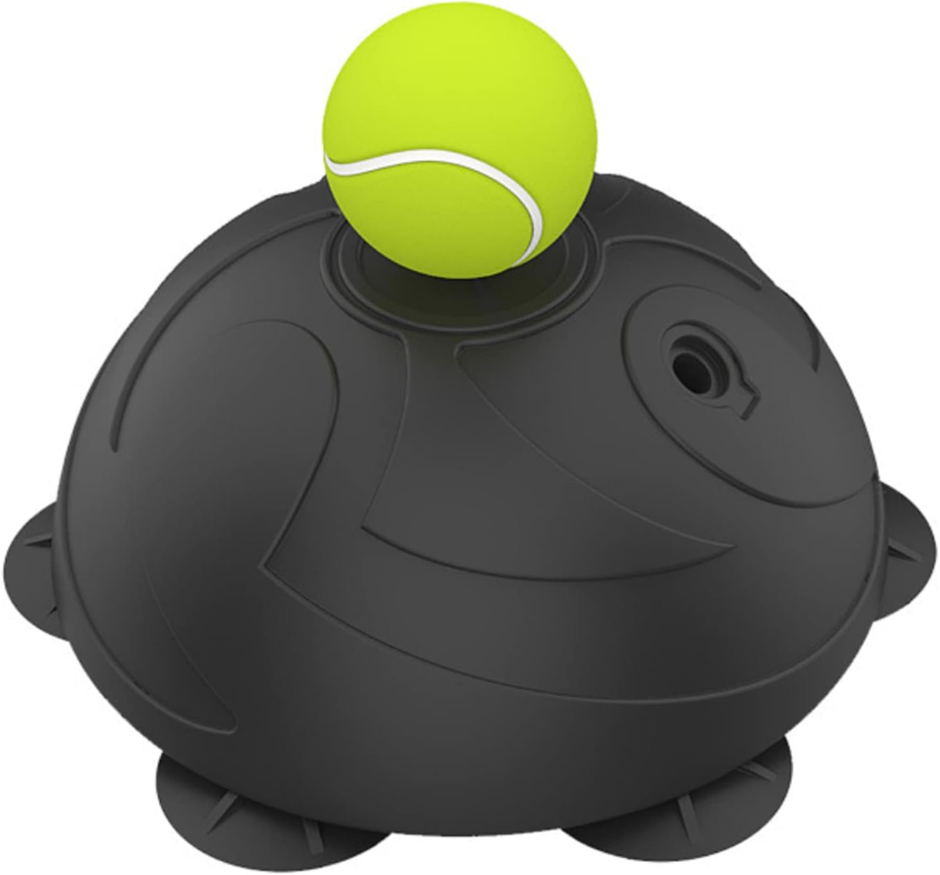 Large Capacity Round Tennis Base,Tennis Training Black Equipment, Adult Beginner Tennis Ball Trainer Rebounder Tennis Self Practice Ball on String for Outdoor