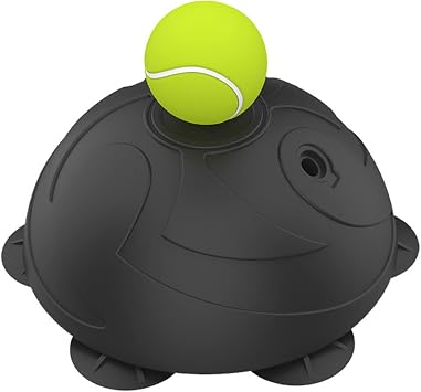 Large Capacity Round Tennis Base,Tennis Training Black Equipment, Adult Beginner Tennis Ball Trainer Rebounder Tennis Self Practice Ball on String for Outdoor