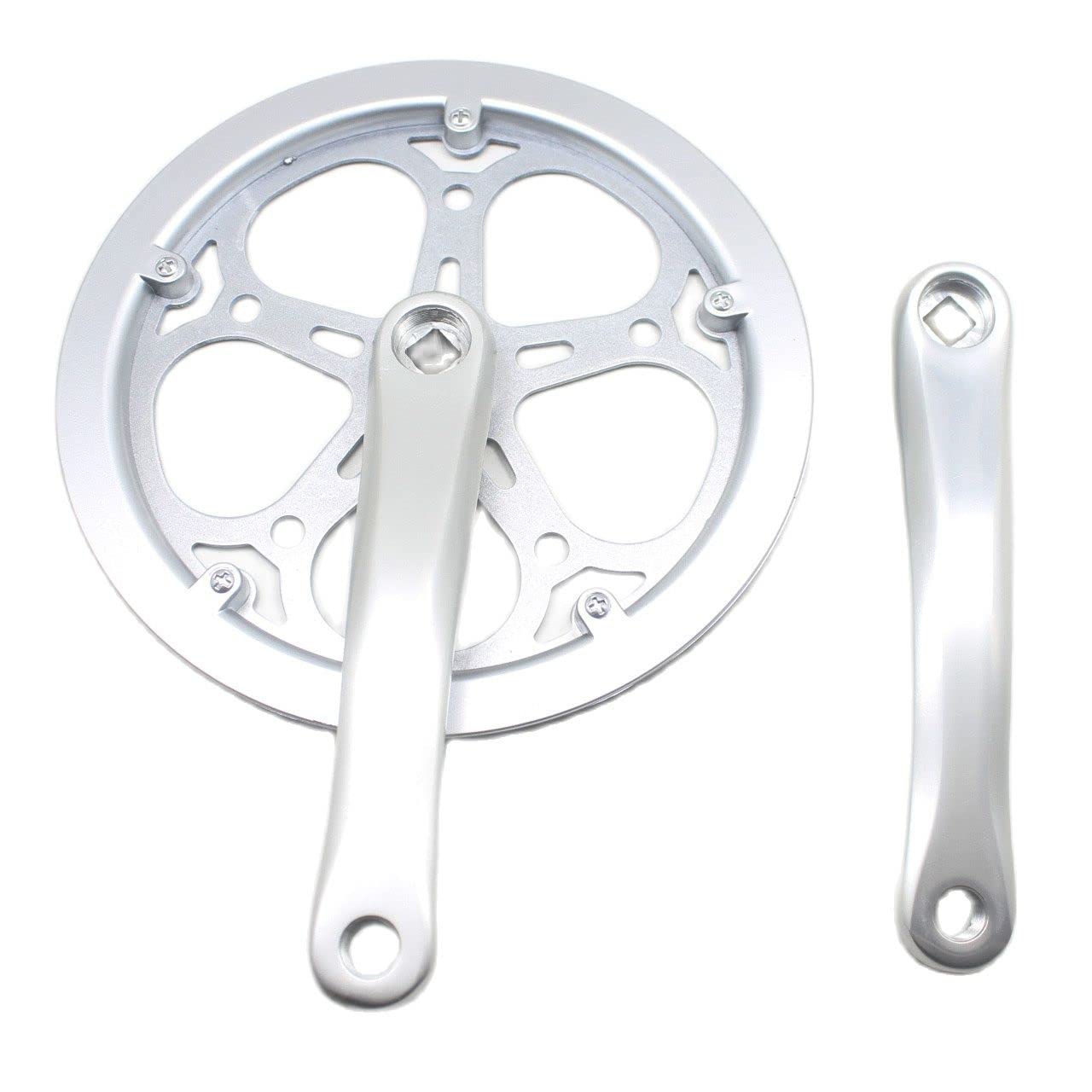 Bielas Bicicleta Bicicleta de Carretera Plegable Bicicleta 52t 170 mm Conjunto Placa Dientes una Sola Velocidad Diamante Agujero piñón Accesorios Brazo