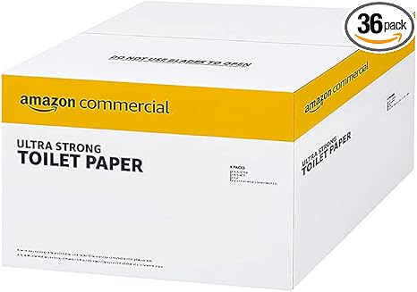 AmazonCommercial FSC Certified 2-Ply White Ultra Strong Toilet Paper, Septic Safe, 286 Sheets per Roll - 36 Rolls