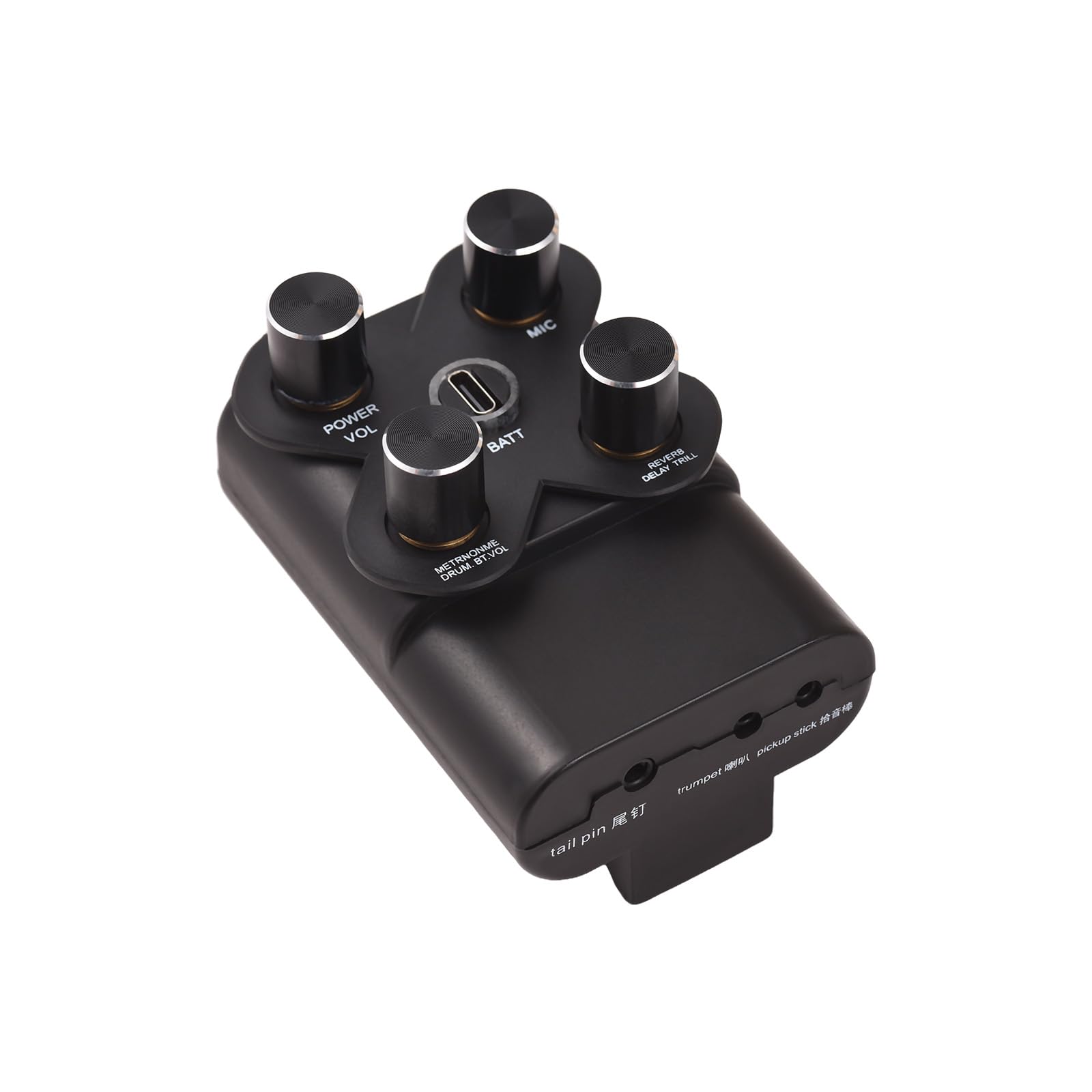 Pickup di chitarra set BT Pickup a vibrazione abilitata con metronomo della batteria incorporato Funzione tremolo per la pratica della chitarra acustica ABS Black 8 x 5,5 x 6cm