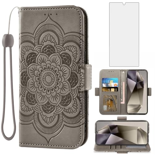 Étui portefeuille Samsung S25 Ultra Asuwish avec porte-cartes et verre trempé