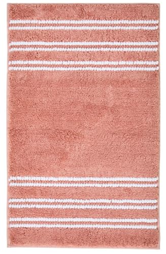 Image of DecorTwist Mosaic Super Soft Microfibre Bath Mat | 2000 GSM Anti-Skid, Quick Dry & Water Absorbent | Non-Slip Mat for Bathroom, Bedroom & Kitchen Floor | 60x40 cm | Style 1 Pink| Pack of 1