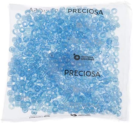 Preciosa Czech Seed Beads 32/0 (8mm) Transparent Aqua Rainbow - 250g Bulk Bag Beads for Jewelry Making and Crafts