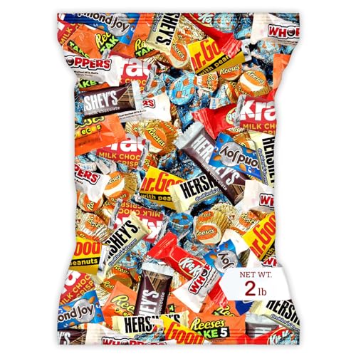 Chocolate Assorted Bulk Candy - 2 LB Chocolate Candy Variety Pack - Valentine's Day - Bulk Milk & Dark Chocolates Candies - BulkCandy Mix for CandyBags - Chocolates Variety Pack 2lb - Choco Candies