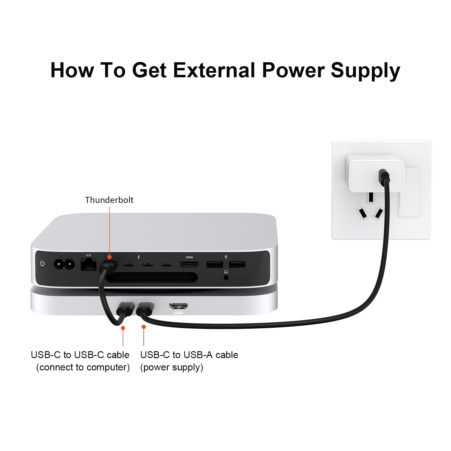 Qwiizlab Hub USB-C con carcasa SSD, estación de acoplamiento para Mac Studio Mac mini M2/M1/Intel, HDMI 4K, tipo C 10 Gbps, lectores de tarjetas de 104 MB/s, se adapta a M.2 PCIe SATA y NVMe SSD