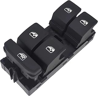 Interruptor Mando Elevalunas 5G0959857 Interruptor Ventana Botón Control Principal Ventana Eléctrica De Luz Blanca/roja Para Golf MK7 Para Passat B8 Para Seat Leon 2013-2018 Mando Elevalunas(Noelectro