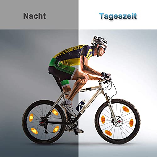 Roue Réflecteur, Réflecteurs de Vélo, pour Améliorer la Sécurité de la Conduite de Nuit, 4 Pièces, Jaune - Image 3