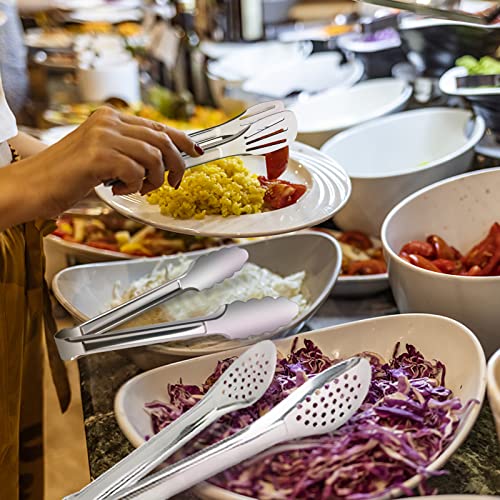 6 Pack Buffet Tongs, Stainless Steel Serving Tongs Metal Small Tongs Serving Utensils #TOP5