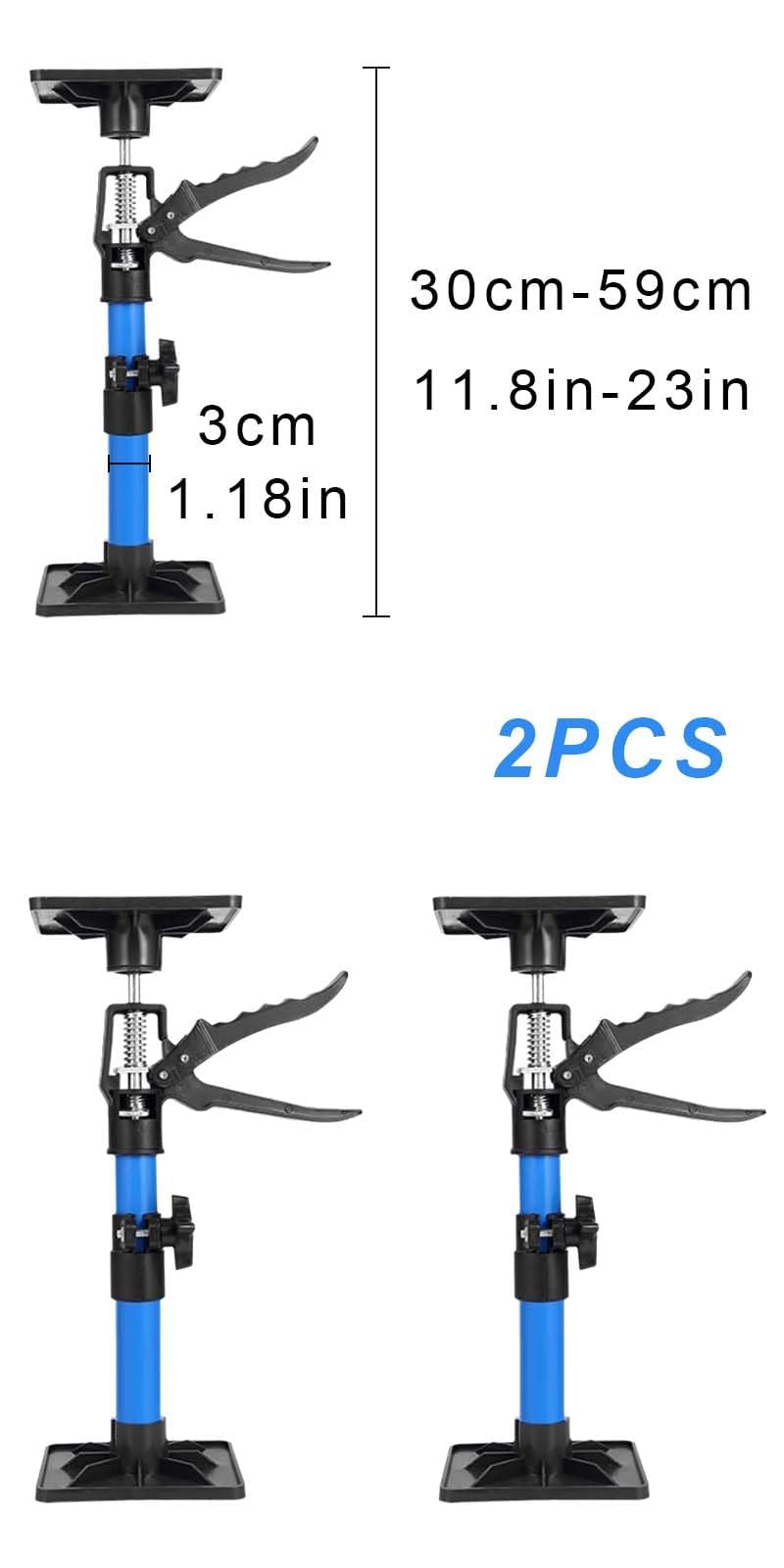 2 Stk Schrankheber für die Montage, verstellbar 30-59cm, Teleskopstütze teleskopierbar, Deckenstützen Verstellbar, Teleskopstützen Stützstange, Montagestütze,für Deckenmontage aus Gipskarton