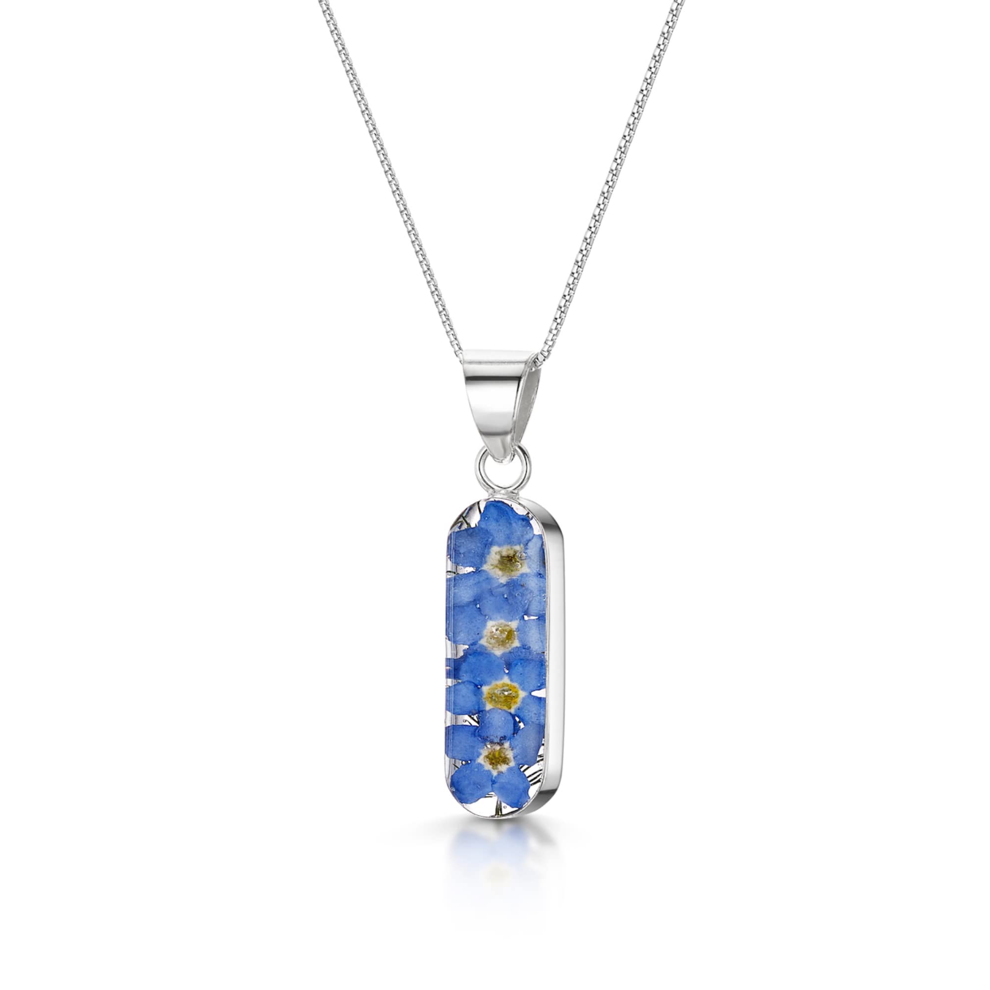 Ciondolo a forma di cuore piccolo in argento sterling con vera erica / fatto a mano - Italia
