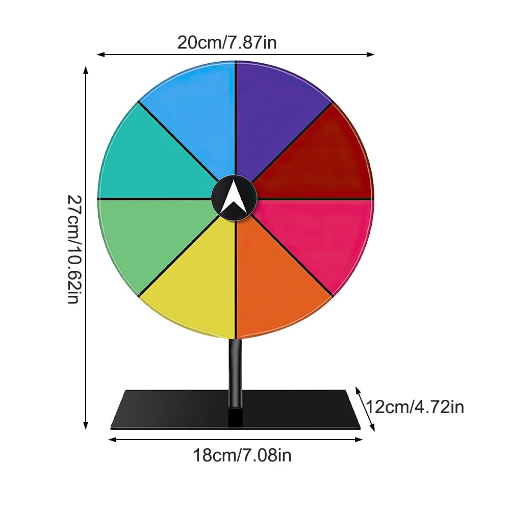 CPROSP 18'' Ruota della Fortuna, Ruota Premio da Tavolo 48CM, Spinning Prize Wheel con 14