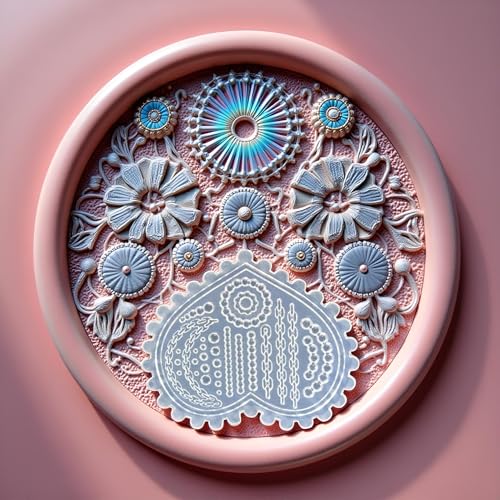 Molde 3D de silicona para arte de uñas con diseño floral y cadena miniatura 4
