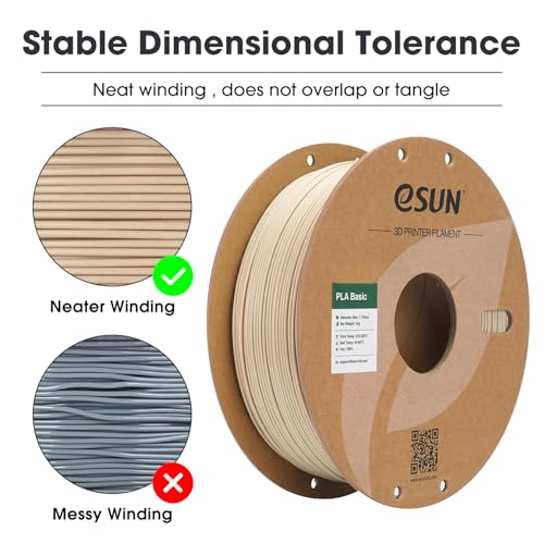 Image of eSUN PLA Basic Filament 1.75mm, 3D Printer Filament High Speed PLA for Fast Printing, 1KG Spool (2.2 LBS) 3D Printing Filament for High Speed 3D Printers, Bone White