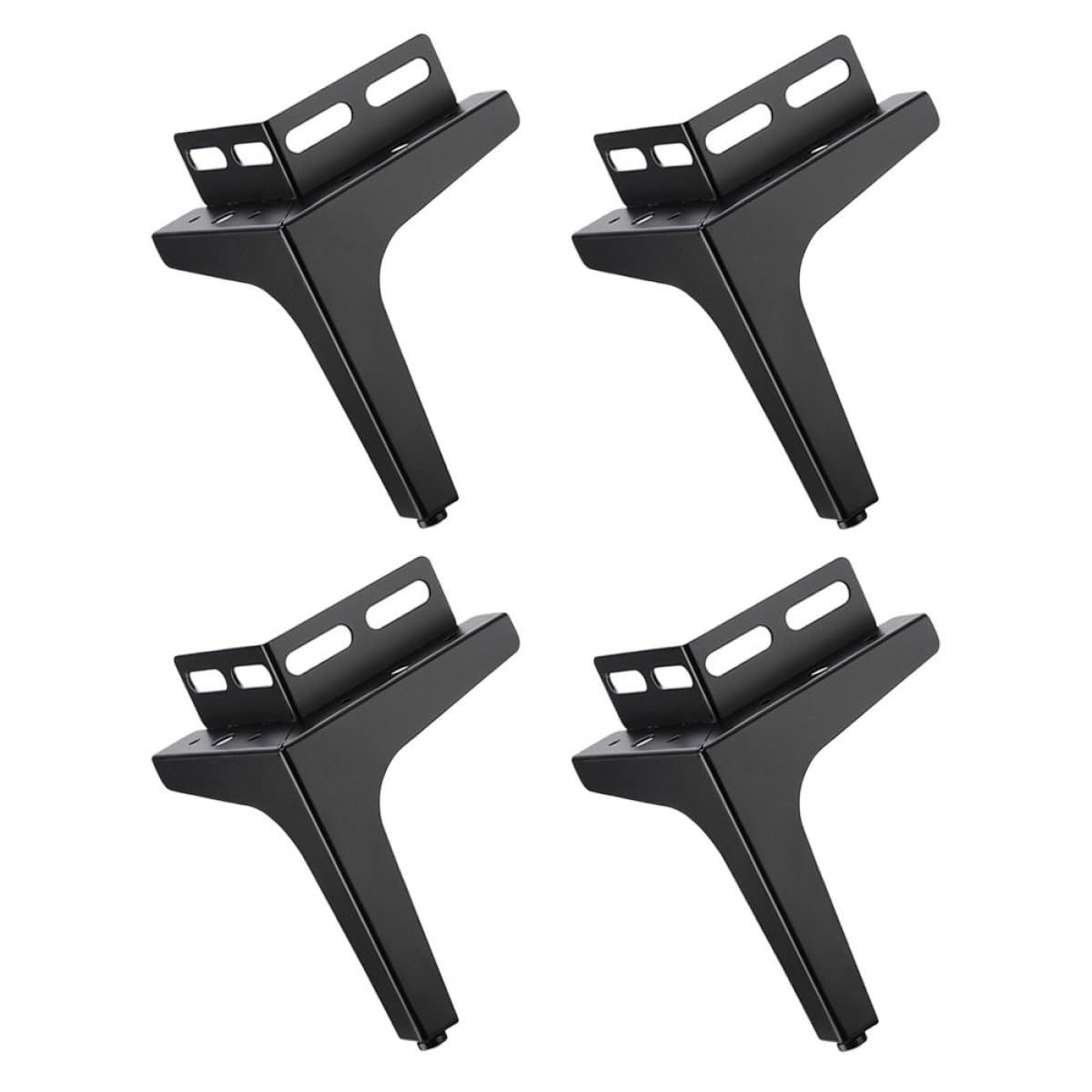 Abaodam Gambe per Mobili in Acciaio Laminato a Freddo Nero 4 Pezzi Supporto Resistente a Umidità e Polvere per Tavolino da Caffè e Divano, Facile da Pulire, Design Creativo per Uso