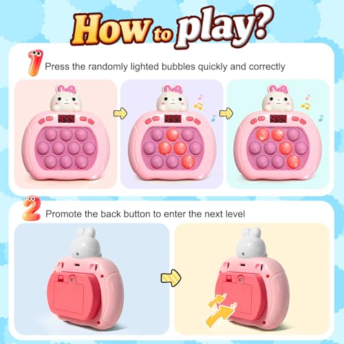 Image of Lesipee Quick Pop Game for Kids, Sensory Luminous Bubble Game with 999 Levels, Portable Easter Basket Game - Gift for Girls and Boys 3-12 Years, Anti-Stress Game