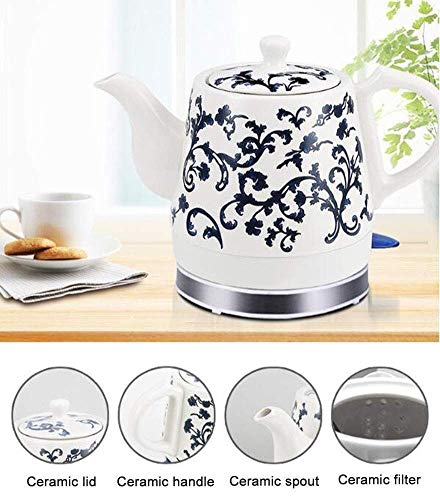 Tetera eléctrica cerámica sin cable 1.2L 1000W miniatura 2