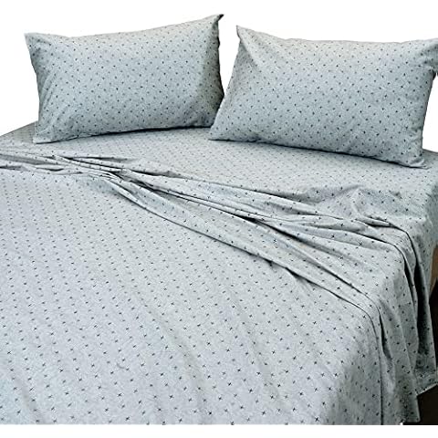 Essina King Sheet Sets 4pc, King Size Deep Pocket Fitted Sheet, Cotton 620 Thread Count, Gray Sheet, Cross Art Cover