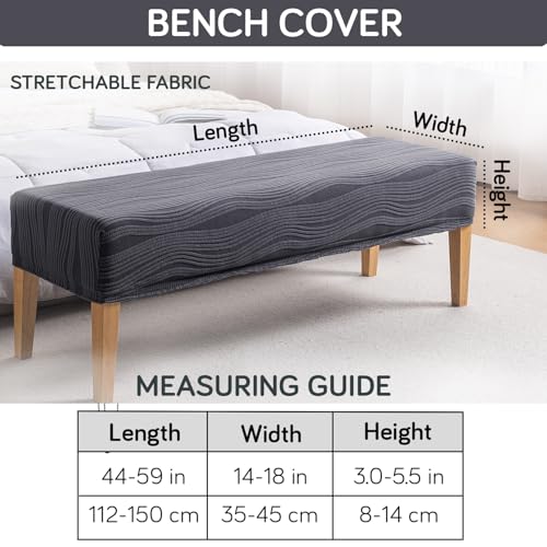 Image of HOKIPO 200gsm Knitting Jacquard Bench Cover, 'Nestiva Series', Porpoise Grey (AR-6237-GRY)