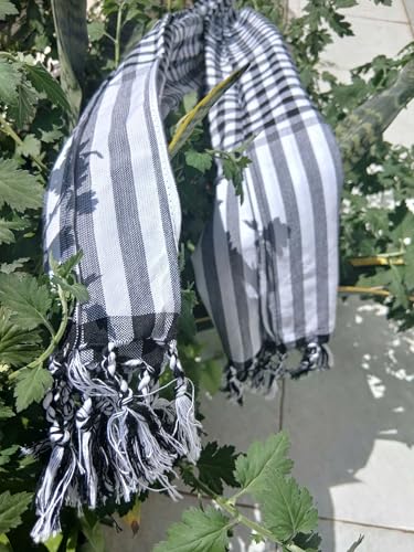 Vietnamese Khan Ran Scarf – Traditional Poly-Cotton Headwrap from Vietnam | Lightweight Checkered Neck & Head Wrap for Outdoor Wear, Travel & Décor - Approx. 61 x 24 inches2