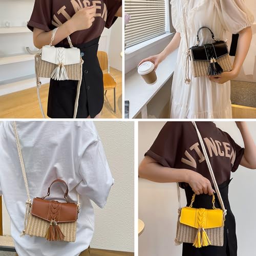 Bolso bandolera de paja tejido miniatura 2
