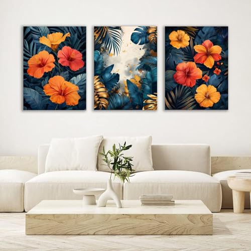 Papier peint encadré tropical sans pose fastidieuse triptyque 50x70