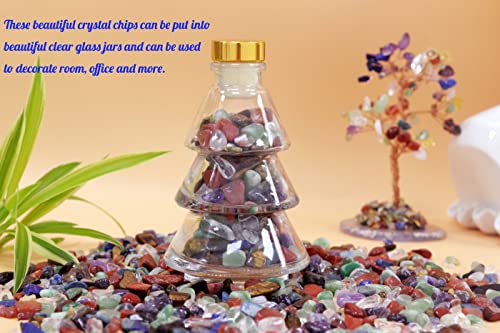 Image of 1lb 7 Chakra Aquarium Gravel Rocks Natural Tumbled Healing Crystal Chips Bulk Gemstones Crushed Stones for Fountain Vase Filler Planters Decorative Fish Tank Potted Reiki Energy Balancing