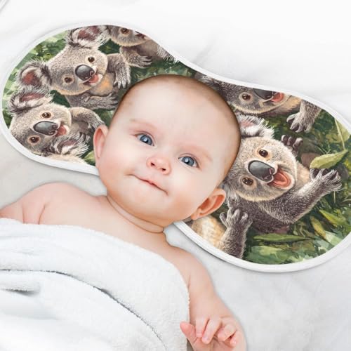 Cute Koalas Muslin Baby Burp Cloths - Super Absorbent and Soft Burping Rags - Cotton Burp Clothes Set for Boys and Girls, 2 Pack4