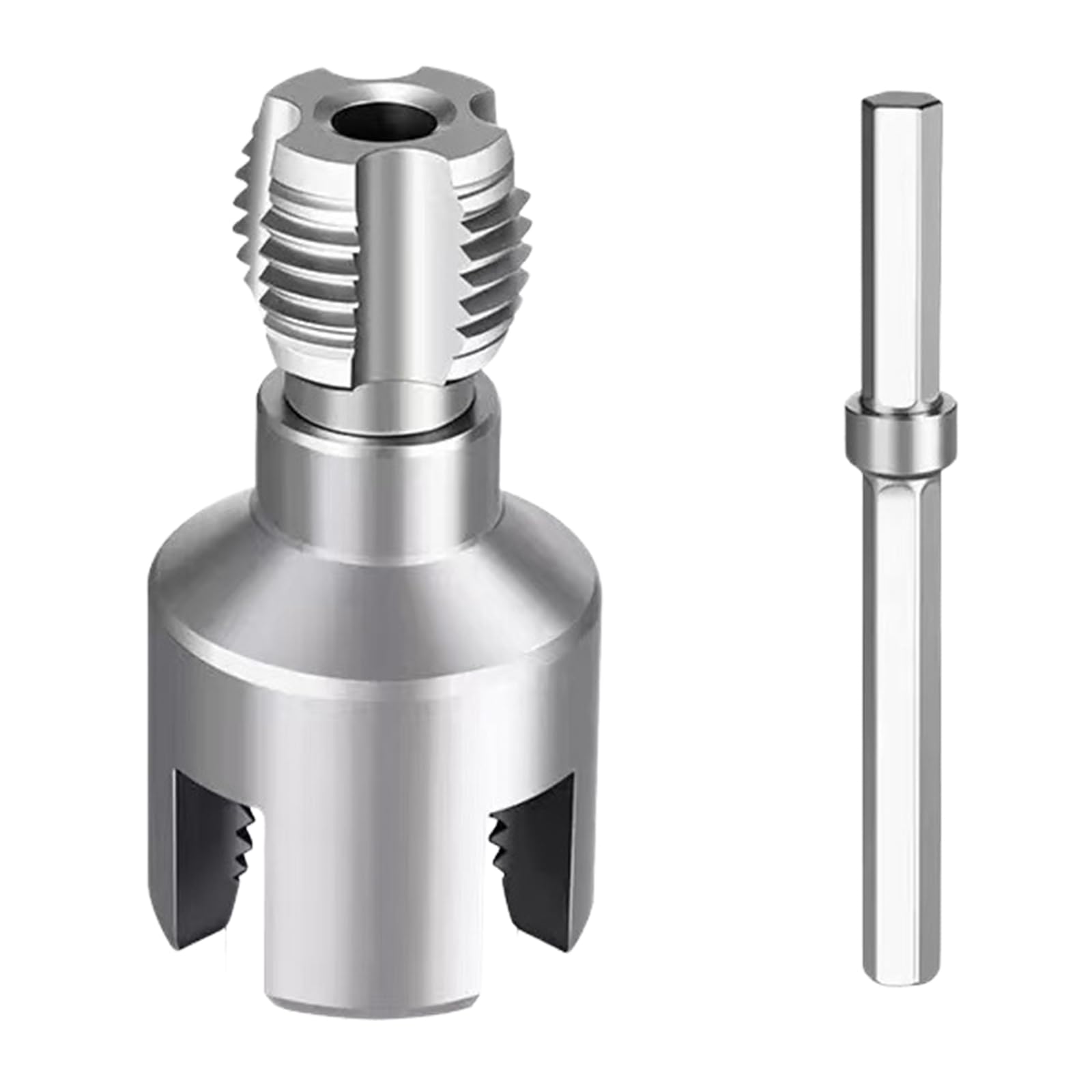 4 in 1 Water Pipe Thread Cutting Tool | Integrated Internal & External Pipe Threading Tool | Upgrade 1", 1/2'' & 3/4" PVC Pipe Threader | Electric Drill Compatible 2 in 1 PVC Pipe Threader