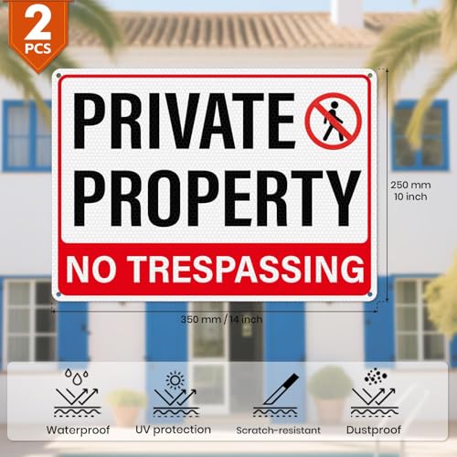 Panneau Private Property No Trespassing plaque rigide resistante