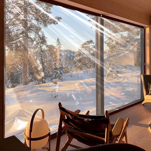 Plane Wasserdicht mit Ösen 2x3 Abdeckplane Transparent Durchsichtige Plastikfolie für Regenschutz & Winter Isolierung, Folie für Gewächshaus Außenbereich Garten Terrasse & Balkon Wetterfest
