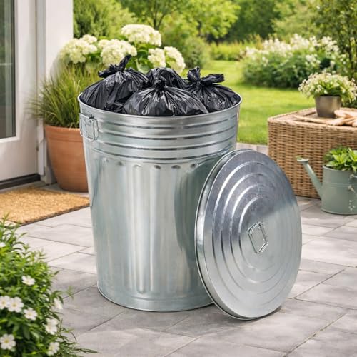 Mojawo 58L Oskartonne Aschetonne mit Deckel Ascheeimer Metalltonne Abfalltonne Küchen Mülleimer Abfalleimer Abfallsammler Müllbehälter
