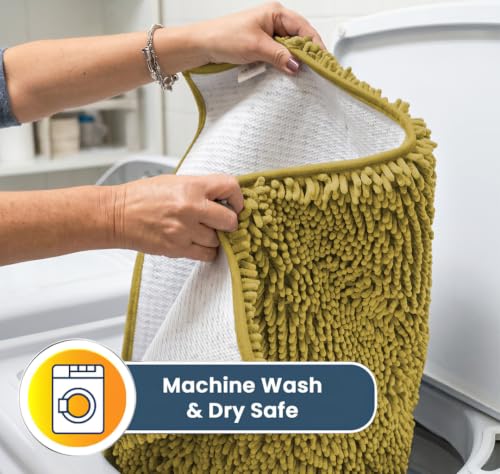Image of Muddy Mat | Super Water Absorbent Door Mat Indoor, Microfiber Quick Dry Chenille Entryway Rug, Slip Resistant Front Door Mat, Indoor Mats for Entryway, Machine Washable Pet Rug, Mustard 19 inch x 30 inch