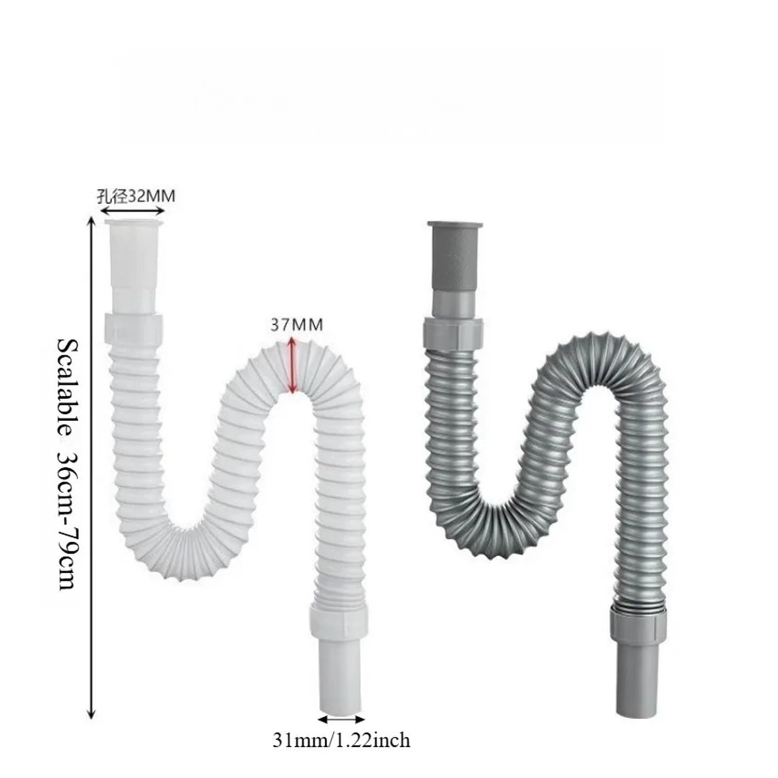 36-79 centimetri Espandibile Flessibile Lavello Della Cucina Tubo di Fogna Bagno Scarichi Lavabo Idraulico Acqua Piovana Imbottiture Beccuccio