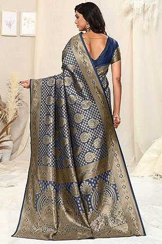 Image of MIRCHI FASHION Women Saree | Jacquard Banarasi Silk Woven Ethnic Motif Office Wear Sari