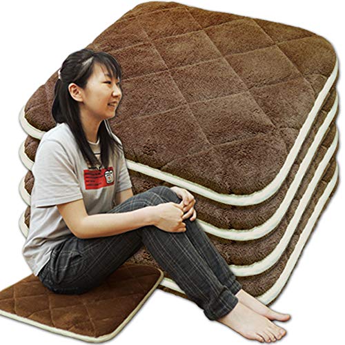 座布団 マット 日本製 マイクロファイバー素材 あったか アルミシート入り なかわた 固わた20mm入り ブラウン