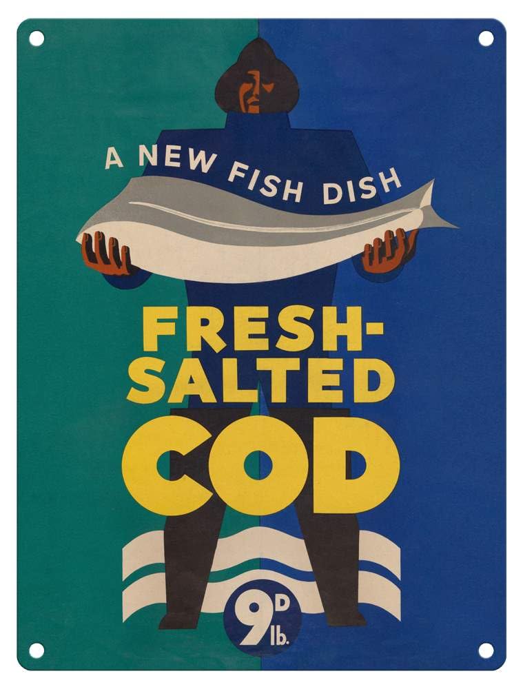 Metal Sign - Official Imperial War Museum (Fresh Salted Cod, 15 x 20 cm)