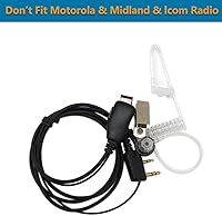 Vista 2 de Auriculares Walkie Talkies (2 unidades) con micrófono de 2 pines Covert Air Acoustic Tube Headset para Baofeng UV-5R BF-888S BF-F8HP Retevis H-777