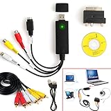 Loigohon USB2.0 VHS変換アダプター – Sビデオ/SCART対応 ビデオ取り込みケーブル forコンピュータXP/Vista/Win7/Win8