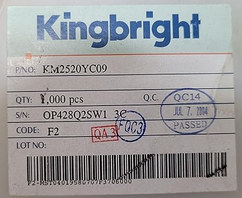 (10 PC) KM2520YC09 KINGSBRIGHT LED Uni-Color Yellow 2-Pin SMD T/R