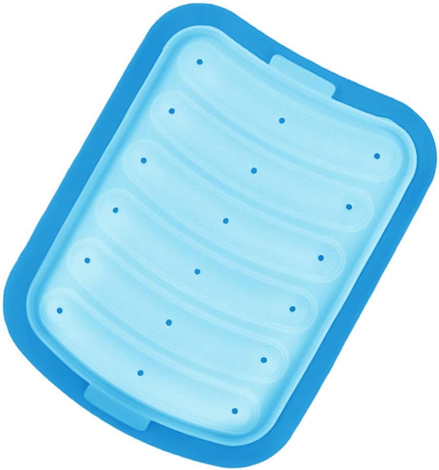 Santuo Sausage Molds, DIY Sausage Silica Gel Sausage Molds, Silica Gel Kitchen Utensils, DIY Supplementary Food Cookware, 6 Pcs 1 Time Blue