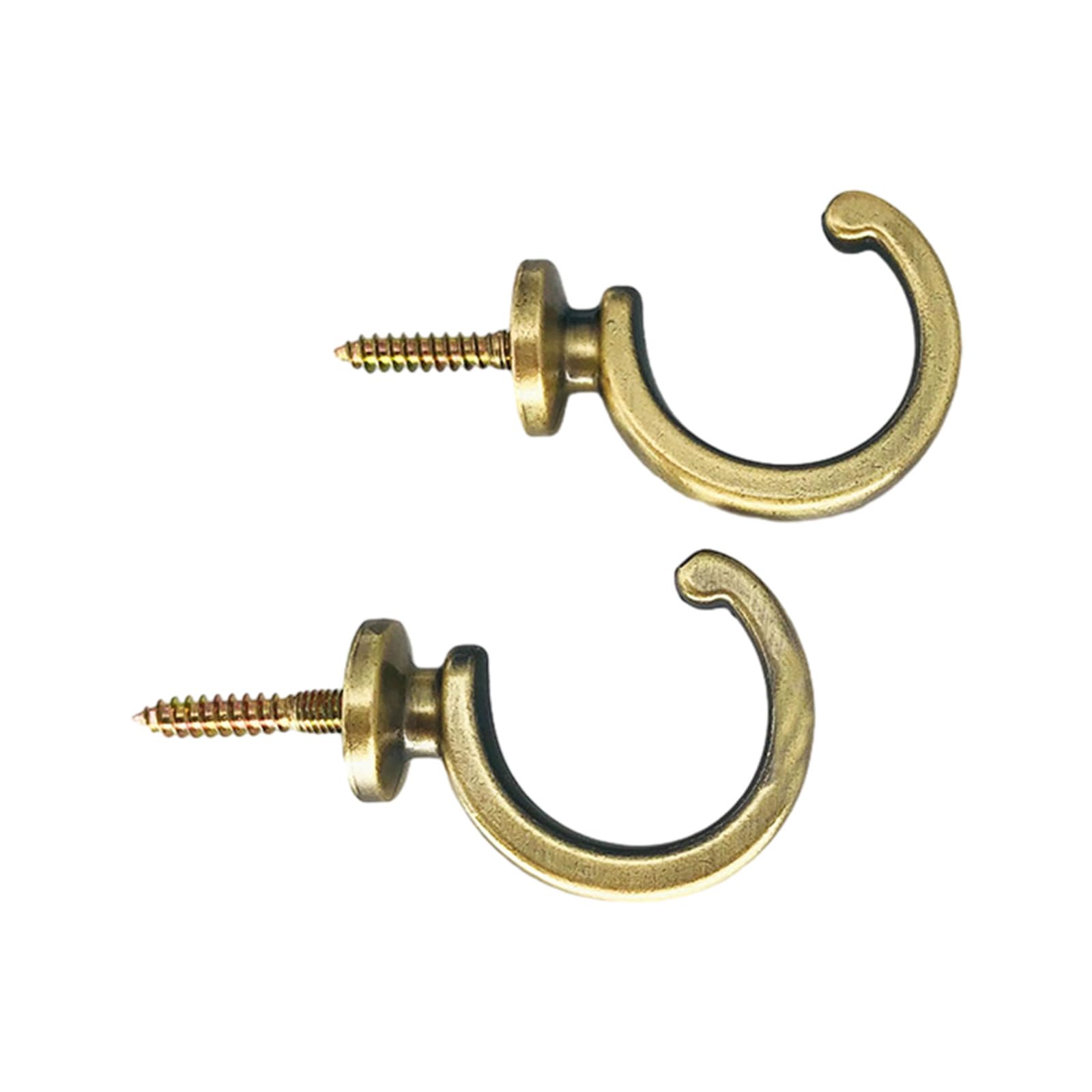 Jazuaiao 2Pcs Curtain Tieback Hooks Heavy Duty Metal Ball End Tie Back Hold Back Fashionable Accessory