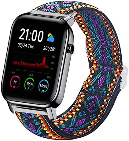 Compatible for IFOLO Smartwatch Bands, Sahouden Stretch Elastics Nylon Adjustable Replacement Strap Compatible with IFOLO 1.4″ Smartwatch and IFOLO 1.69″ Smartwatch