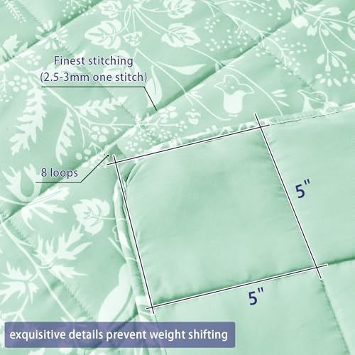 Image of yescool Weighted Blanket for Adults (15 lbs, 48 inch x 72 inch, Cerulean) Cooling Heavy Blanket for Sleeping Perfect for 140-160 lbs, Twin Size Breathable Blanket with Premium Glass Bead, Machine Washable